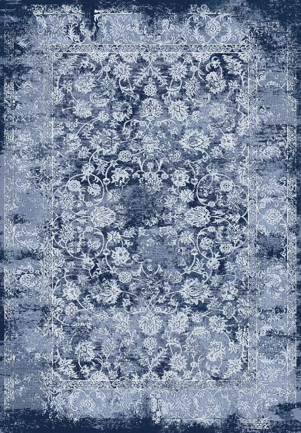 Wilton-teppe - Amaya (blå) (Størrelse: 200 x 280 cm)