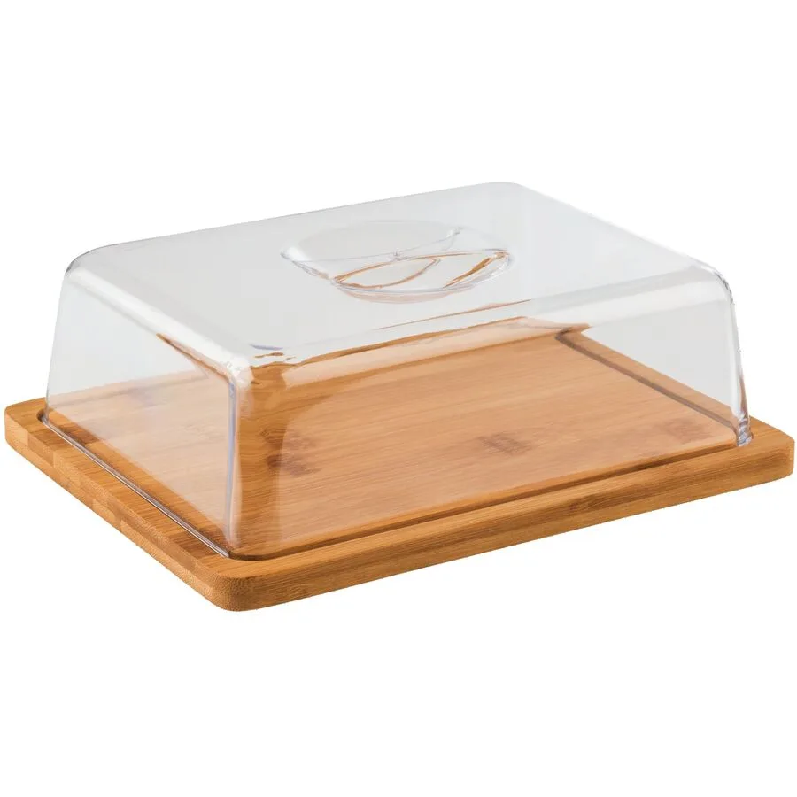 Serviertablett Aps Holz/transparent Polystyrol B 24 cm T 18.5 cm