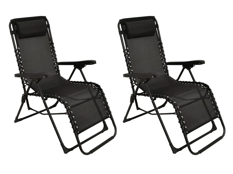 Set 2 Gartensessel CHILL Metall schwarz