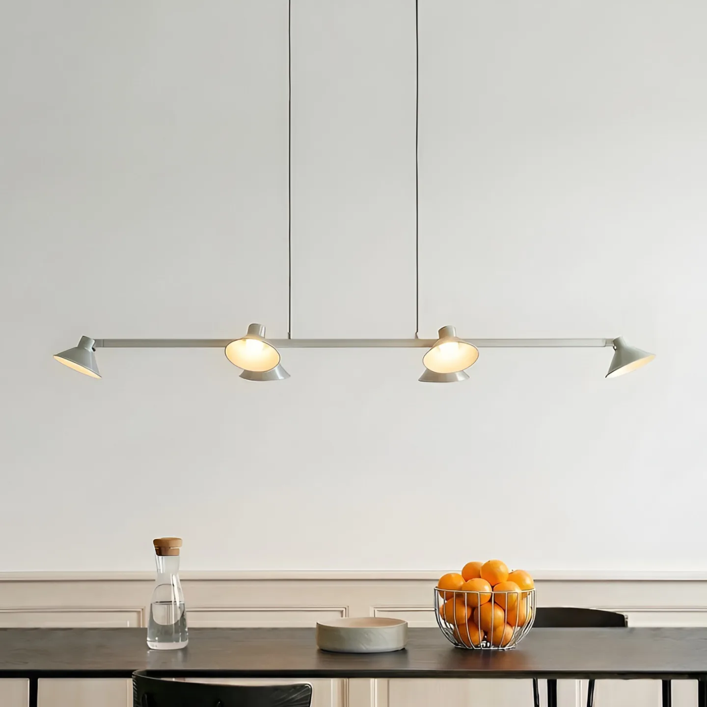 Steve LED-hengelampe, aluminium, 113 cm, 6 lyskilder, dimbar - Lucande - Spisestue - Moderne - Metall - Med flere lyskilder
