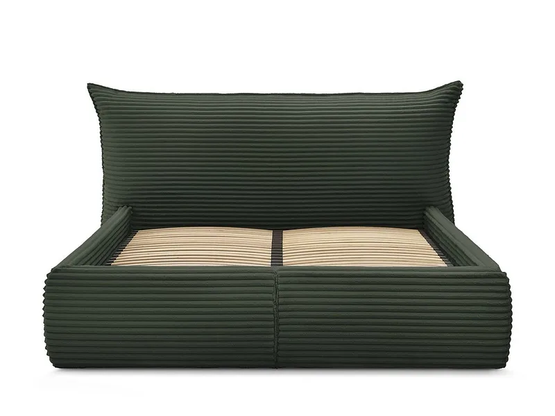 Kastenbett BOBOCHIC JADE 160x200cm cord-stoff grün