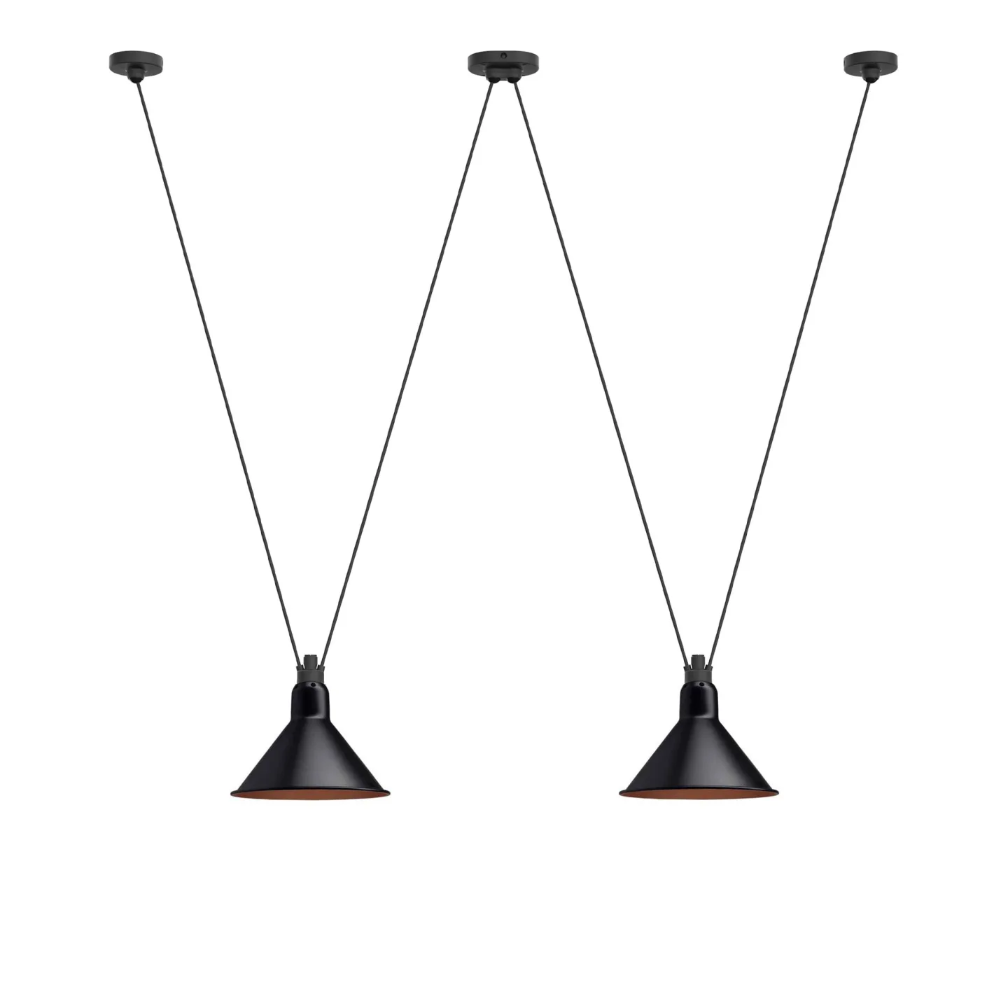 DCWéditions - Les Acrobates De Gras 324 L Conic Black/Copper Inside - Pendellampor - Bernard-Albin Gras - Svart