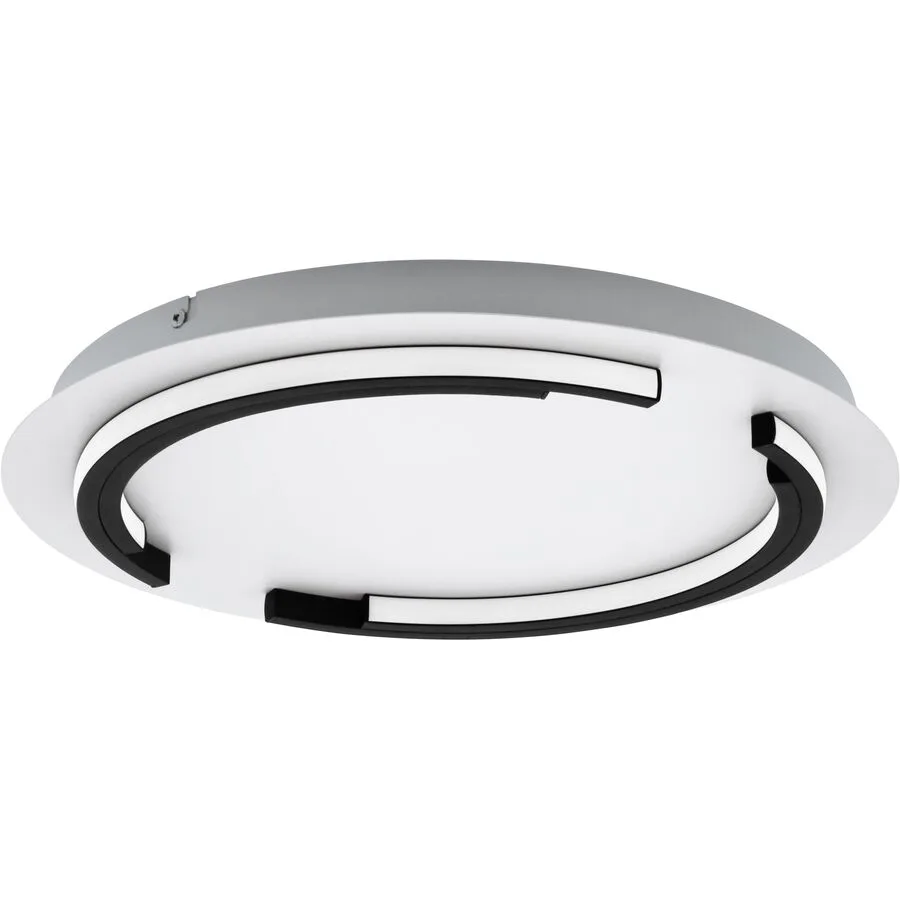 Eglo Deckenlampe Zampote Schwarz/Weiss Aluminium/Stahl 42 cm 5 cm - LED - Lichtfarbe: Warmweiss - LED Energiesparlampen