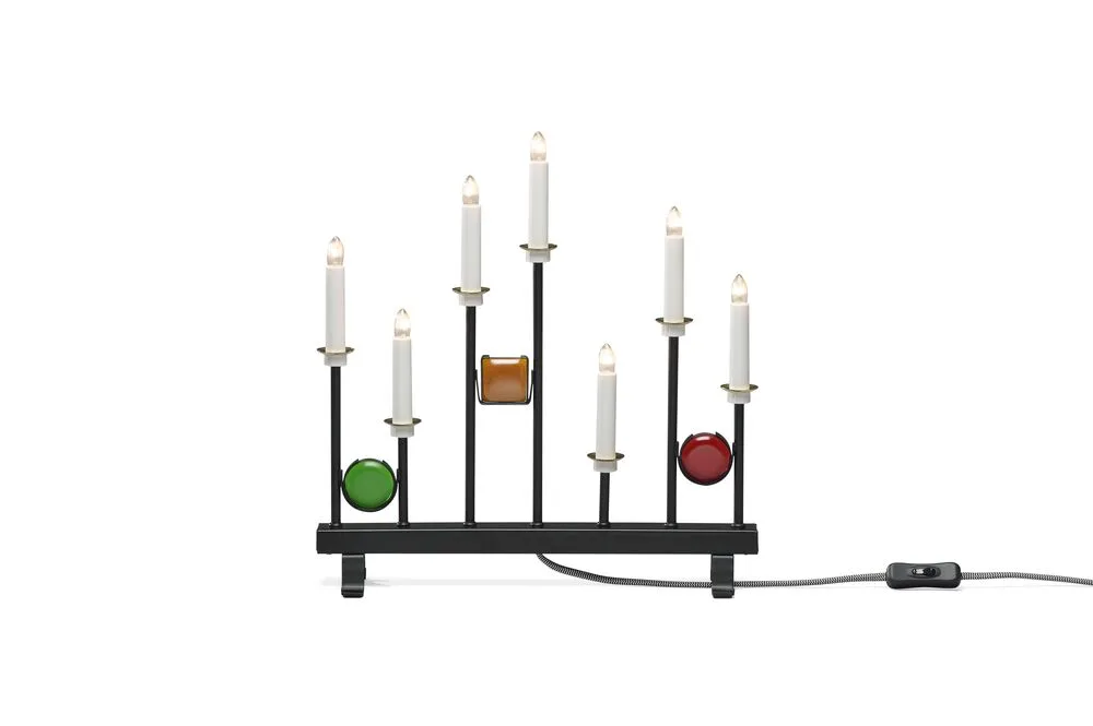 Konstsmide - Elljusstake 7ljus - Adventsljusstake - Svart