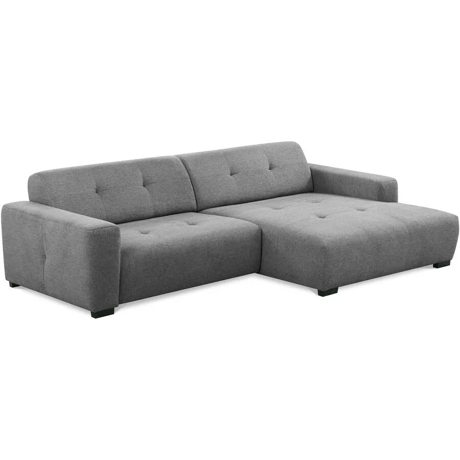 Ecksofa Bondi Grau Stoff B 286 T 169 cm - Farbe: Stahlgrau - Material: Moderne Chenille Weboptik