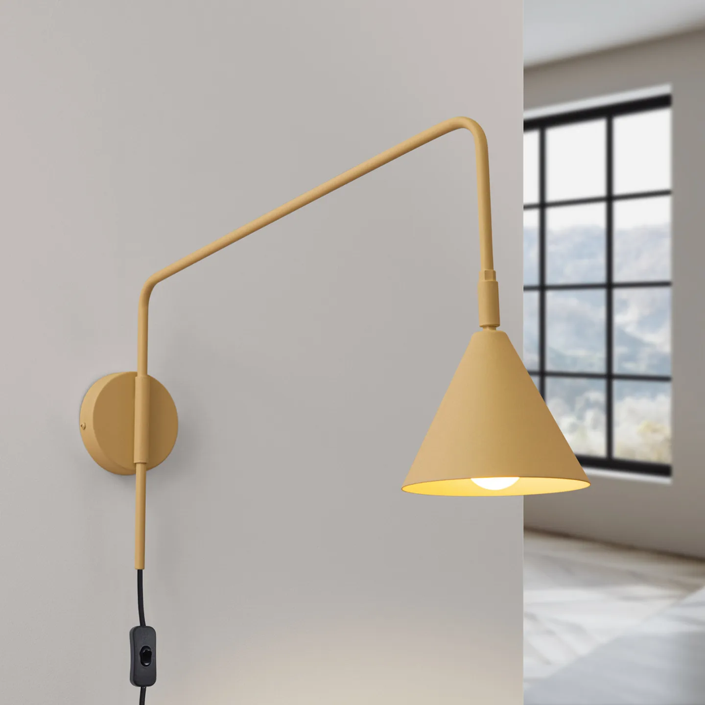 LYS væglampe guldfarvet Ø 14 cm metalstik E14 - SOLLUX SOLLUX LIGHTING - Stue - Skandinavisk - Med én lyskilde