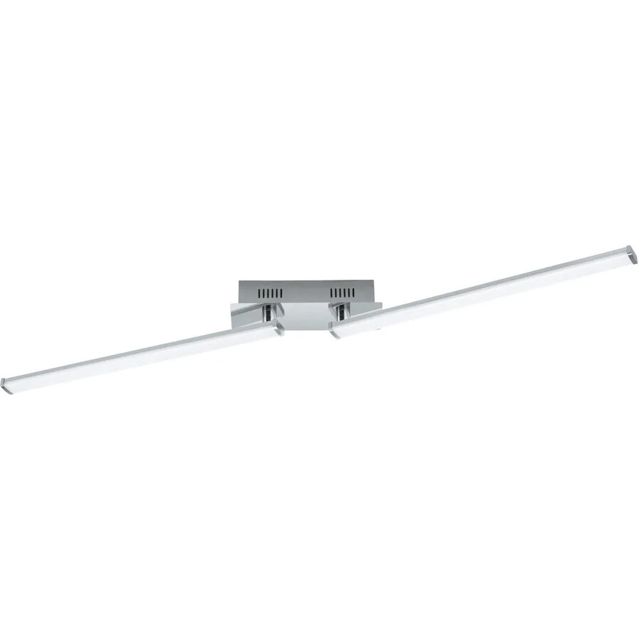 Deckenlampe Lasana 2 Weiss/Grau Aluminium/Kunststoff/Stahl 100 cm 6 cm - Farbe: chrom/weiss - LED - Lichtfarbe: Warmweiss - Material: