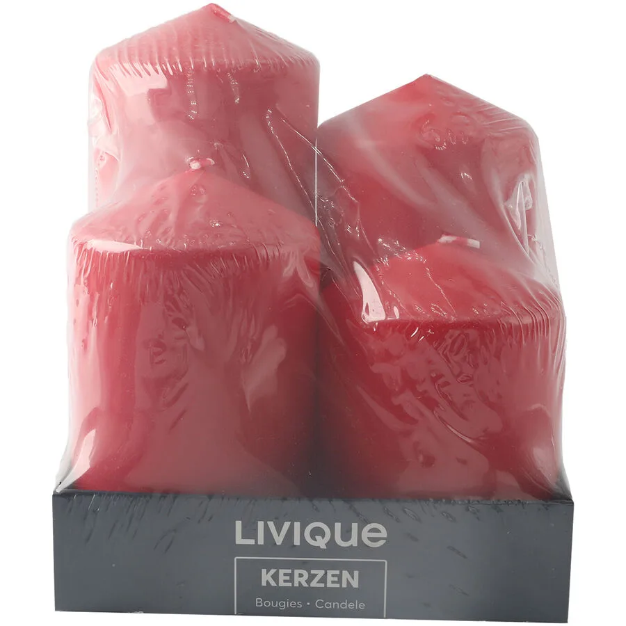Kerze Traditional Rot Wachs 12 cm