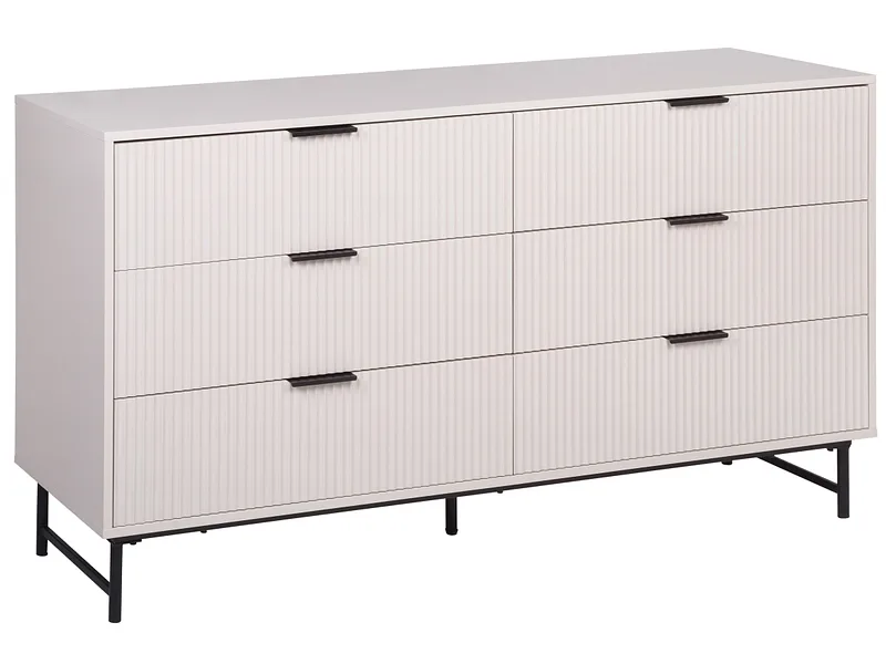 Kommode ONARIA 6 Schubladen 40x150x80cm grau