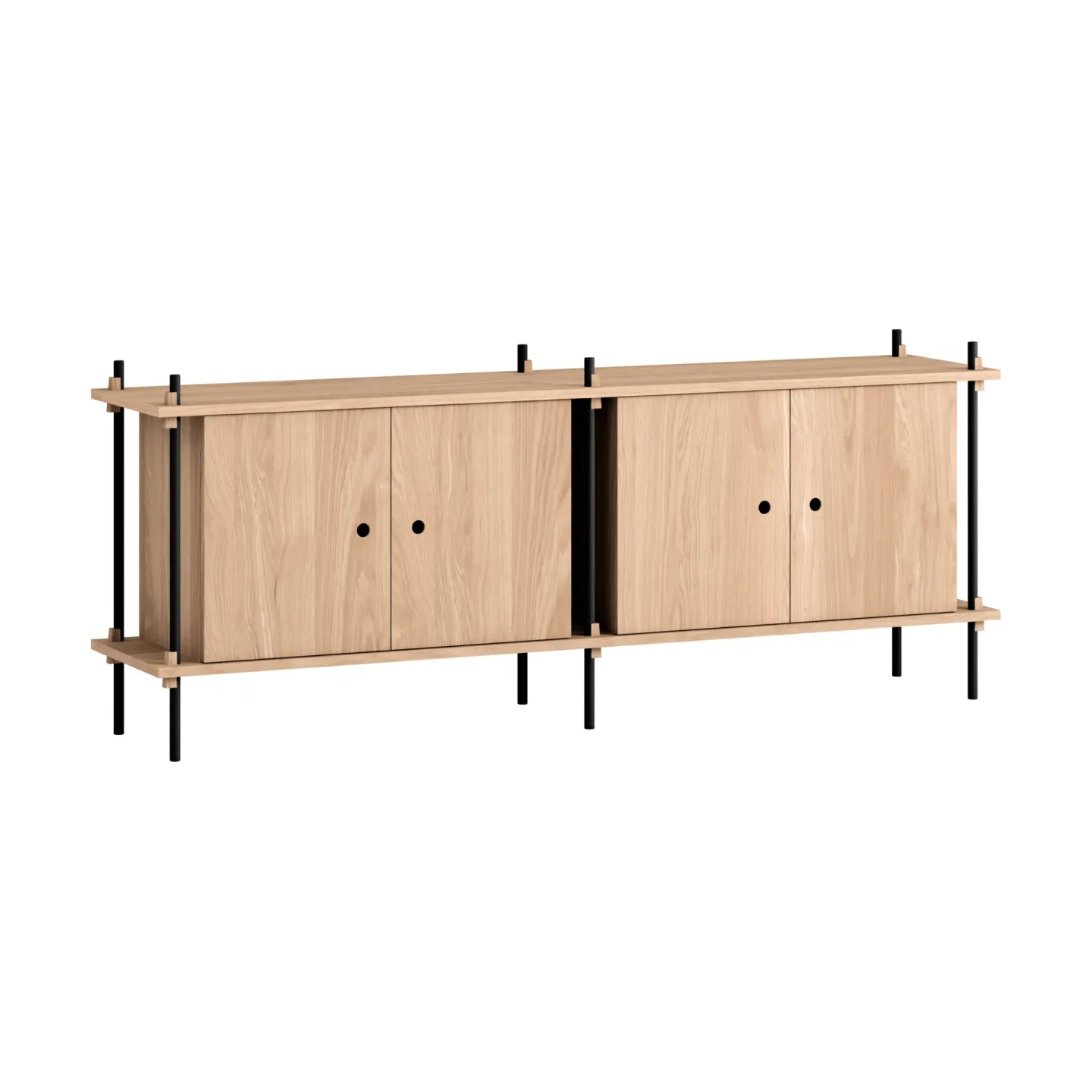 MOEBE Shelving System sideboard Ek-black, 163x65x35 cm, S.65.2.D