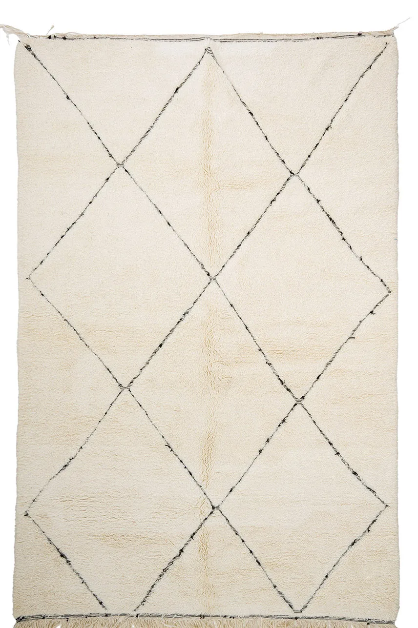 Kelim-teppe Marokkansk Beni Ourain 195 x 305 cm (Størrelse: 195 x 305 cm)