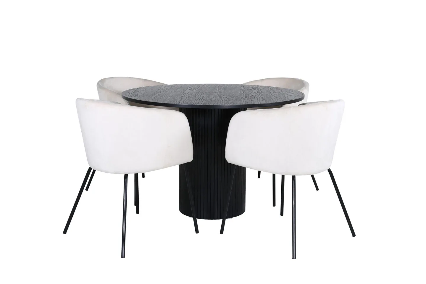 Bianca Matgrupp 110 cm Rund med 4 Berit stolar - Beige