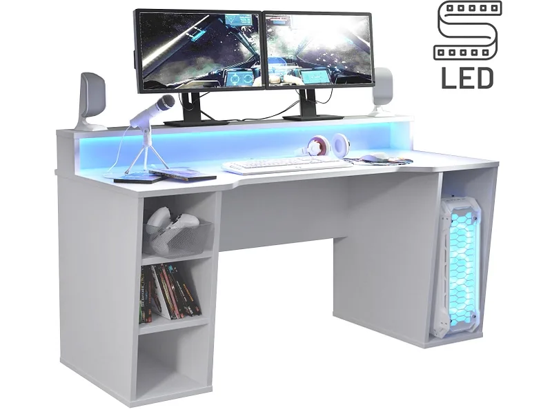 Gaming Schreibtisch FOR PLAYER 72x160x91.1cm weiss