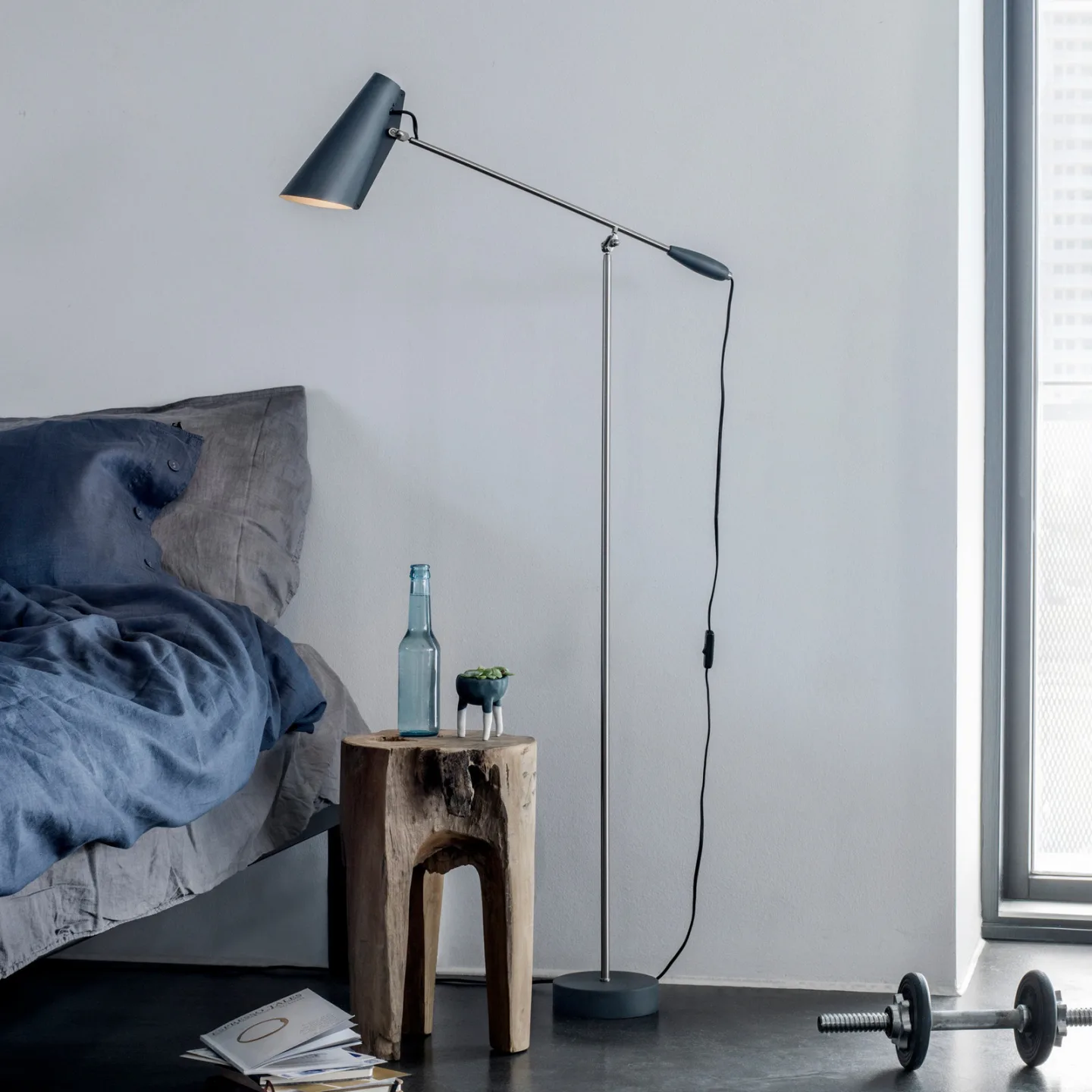 Birdy Stehleuchte Grau - Northern - Wohnzimmer - Design - Metall - Einflammig