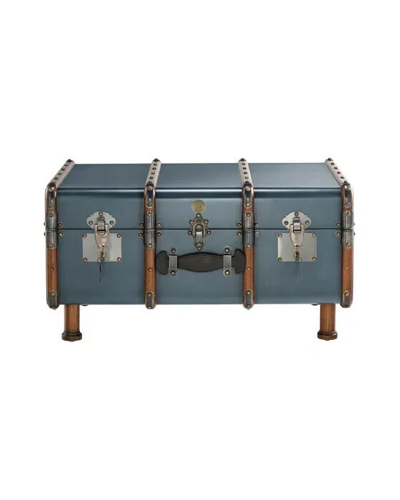 Stateroom Trunk Table, Petrol