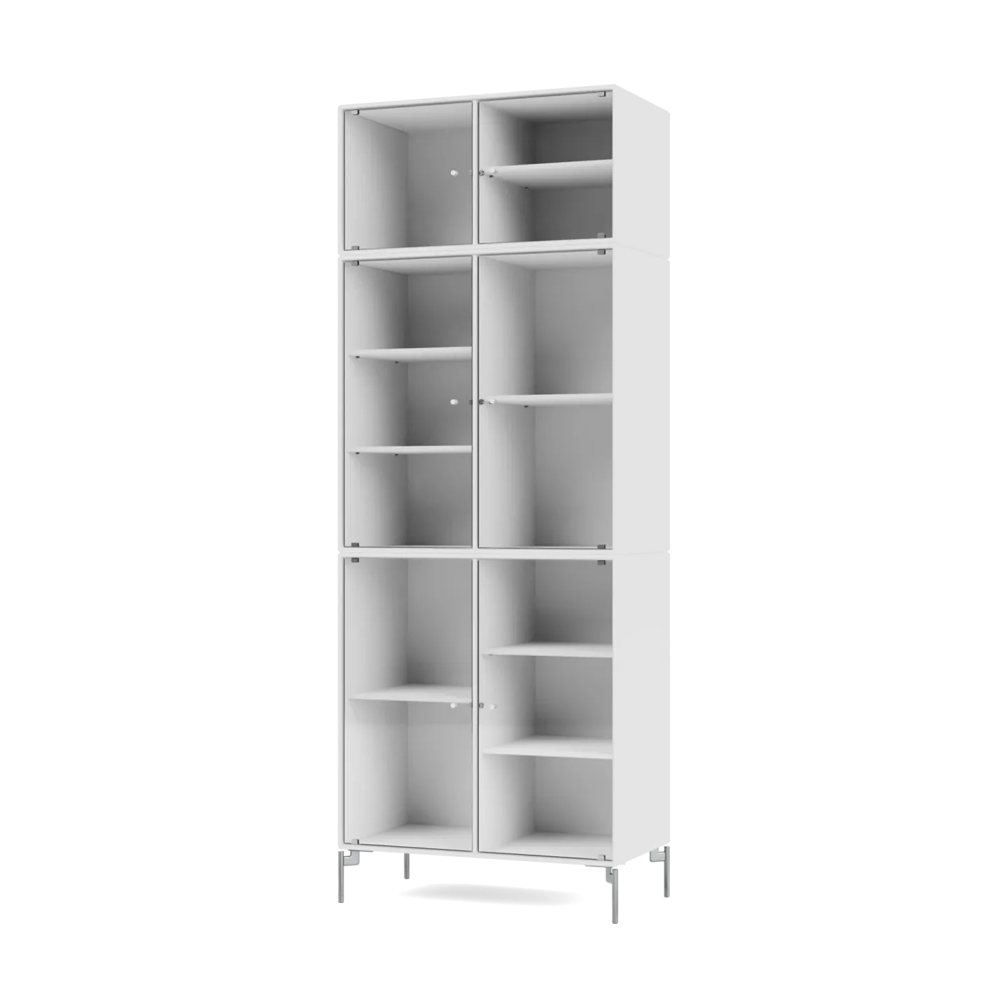 Montana Ripple IV Vitrinenschrank 69,6x187,2x38 cm NewWhite-Beine chrome
