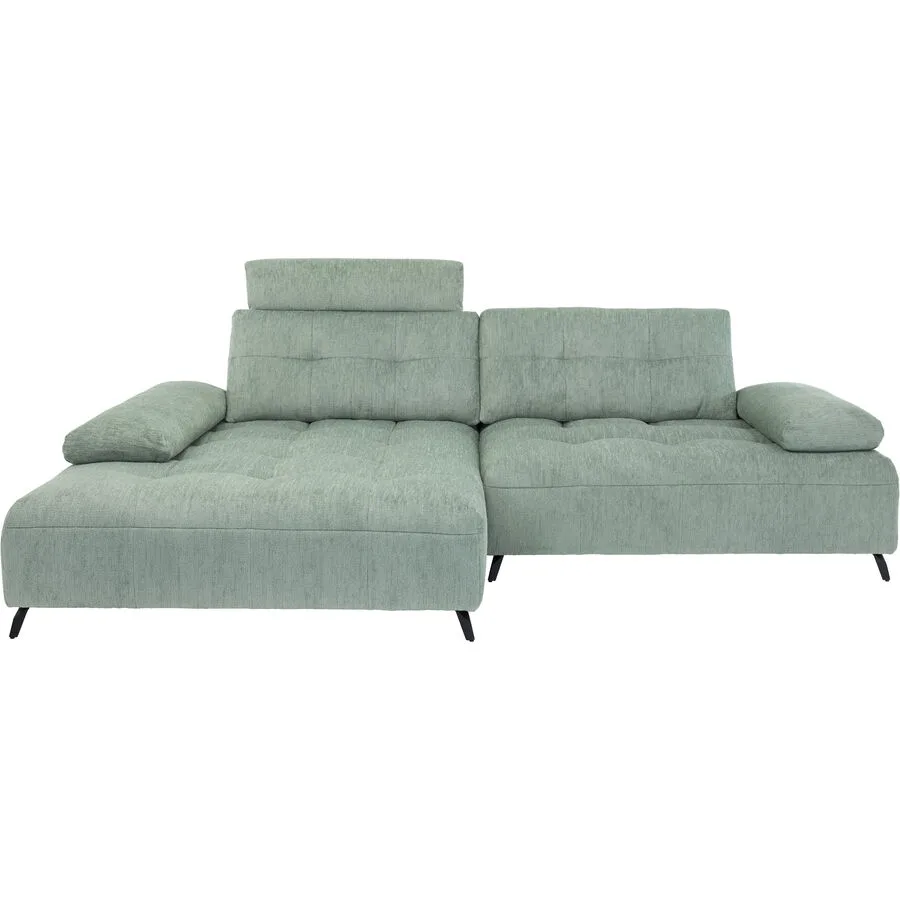 Ecksofa Damara Links Polyester Grün B 284 T 184 cm