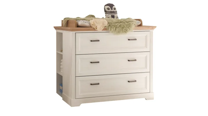 Kommode Wickelkommode Pinie weiß - Artisan Eiche 114 cm - JASMIN