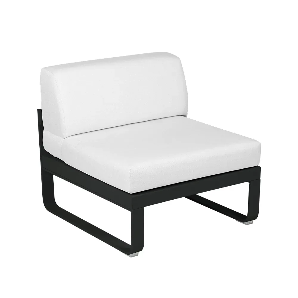 Fermob Bellevie Central modulsoffa Liquorice (svart), off-white dyna, 1-sits