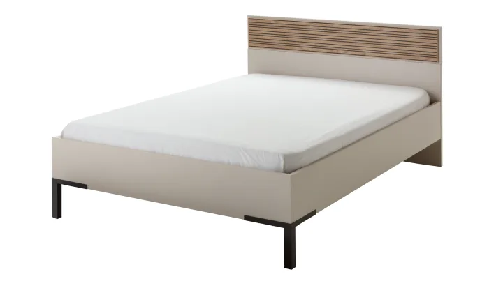 Jugendbett 120 x 200 cm Eiche - Beige-Kaschmir - BRAVO