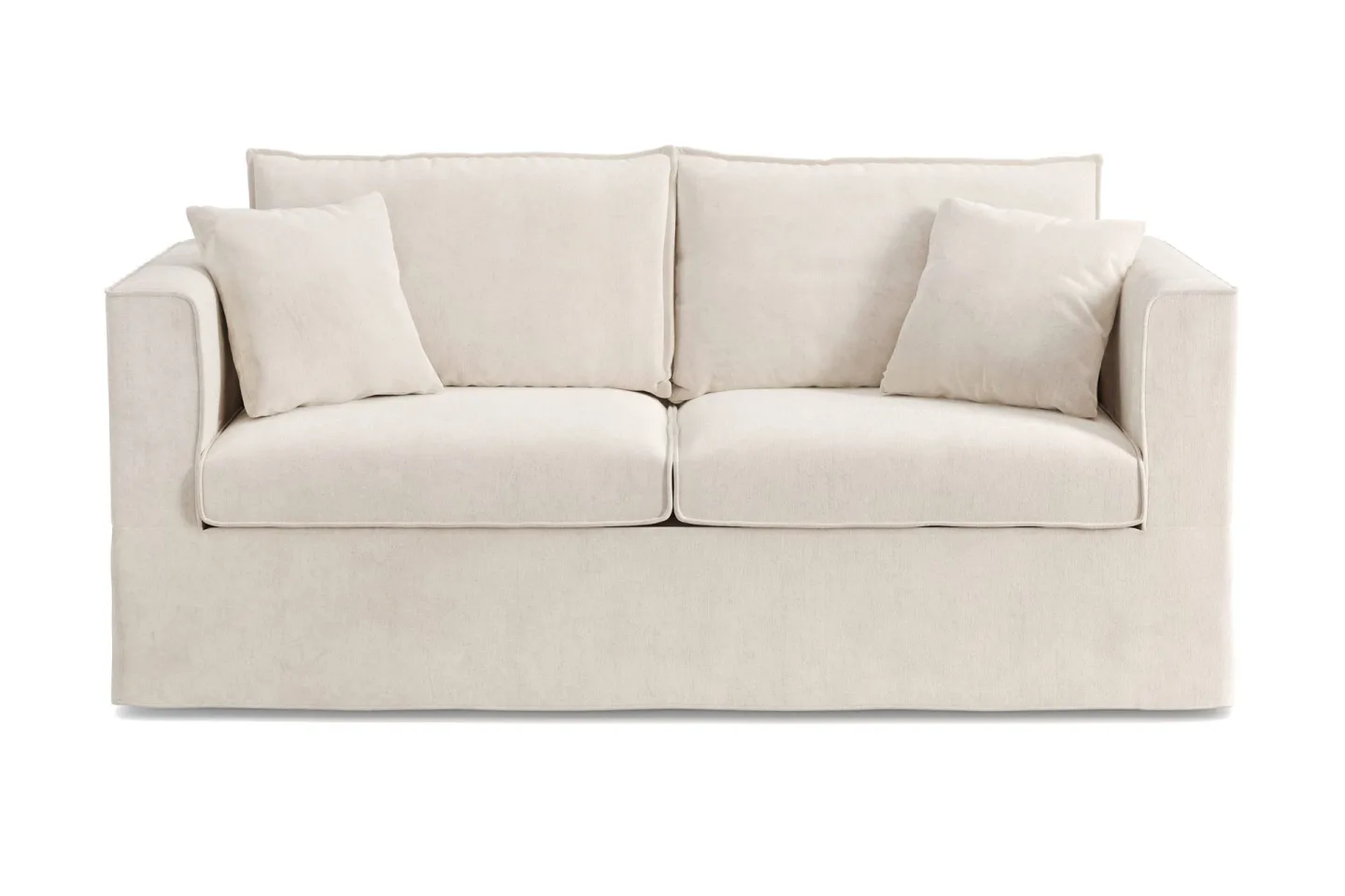 Travstad 3-sits Bäddsoffa med HVILA Bäddmadrass 140x200 cm Memoryskum med Tvättbar klädsel - Beige/Vit