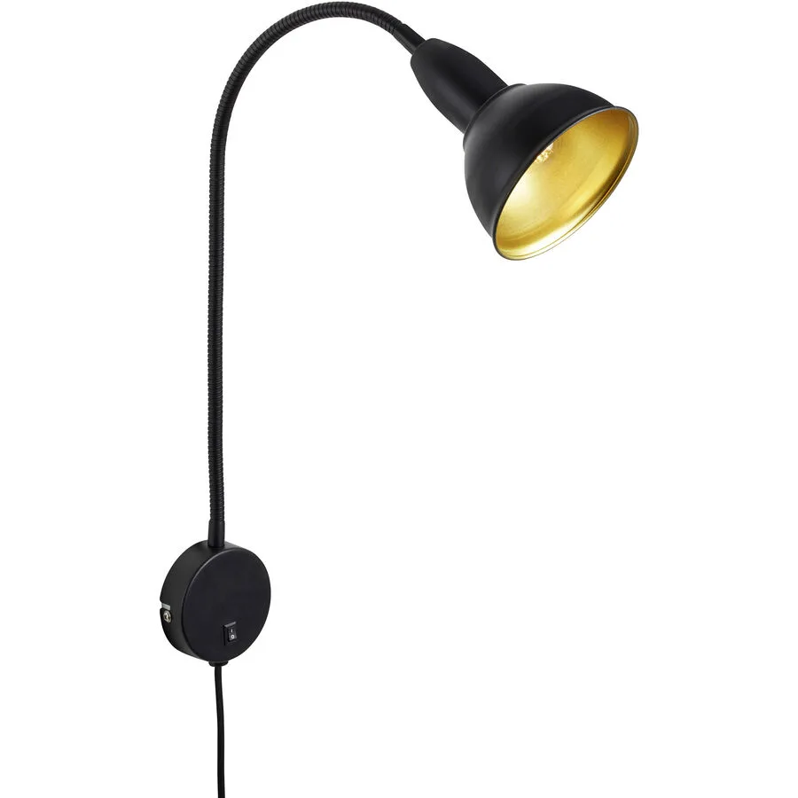 Wandlampe Diogo Gold/Schwarz Metall 8 cm - Farbe: Schwarz/Gold
