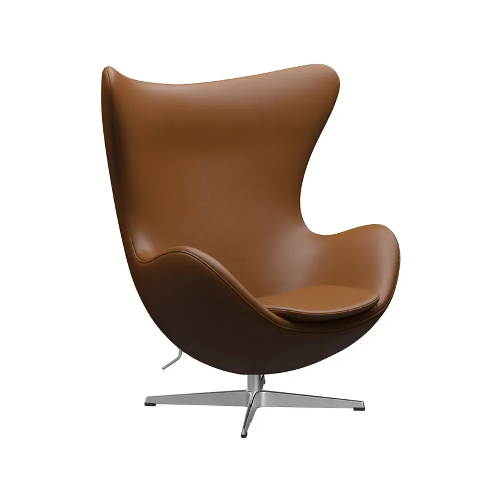 Fritz Hansen Ägget 3316 fåtölj Leather aura walnut-steel