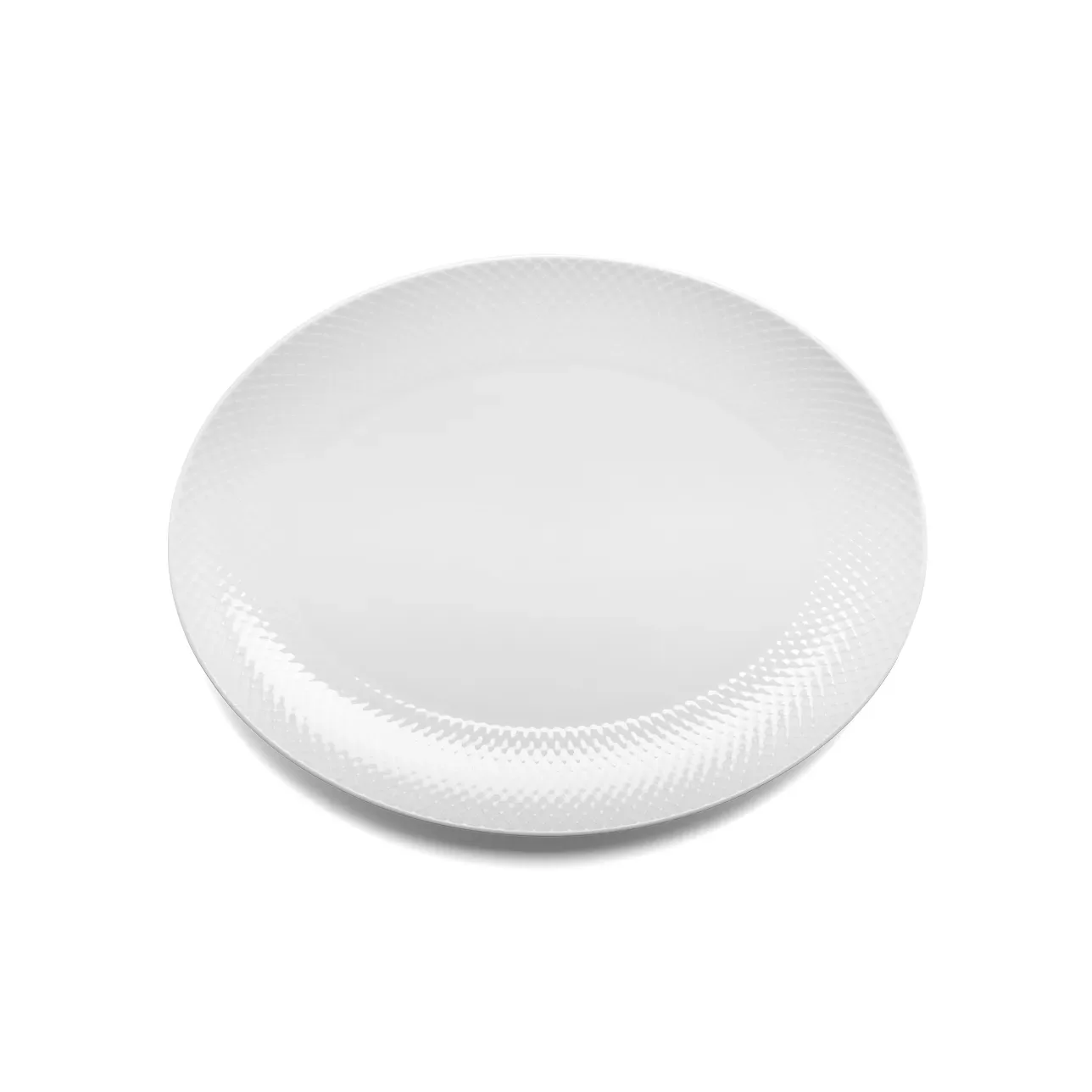 Lyngby Porcelæn Rhombe serveringsfat ovalt 35x26,5 cm vit