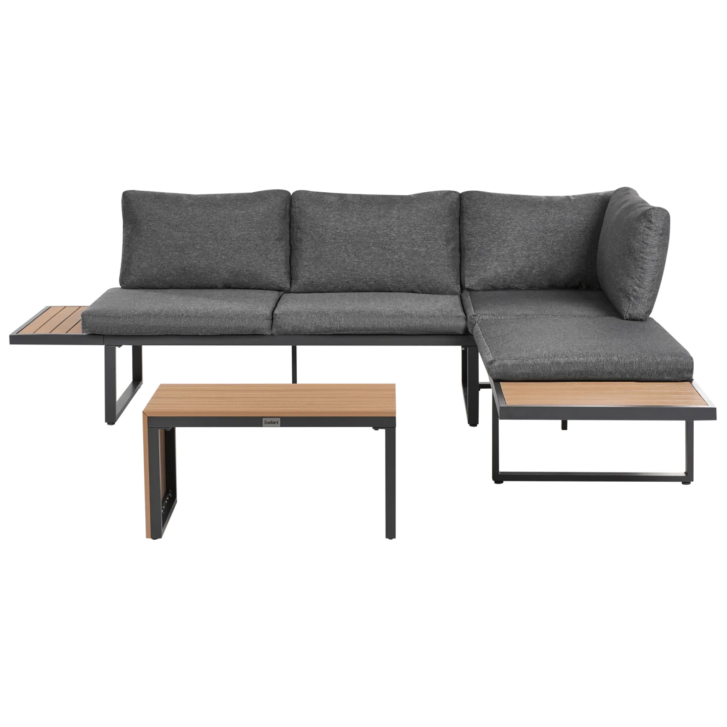 Hörnsoffa utomhus med Bord 4-Sits Pienza Högervänd - Grå/Brun/Svart