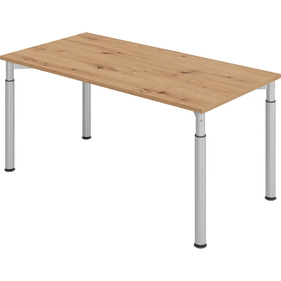 Schreibtisch Office Asteiche Holzwerkstoff Höhenverstellbar B 160 T 80 cm