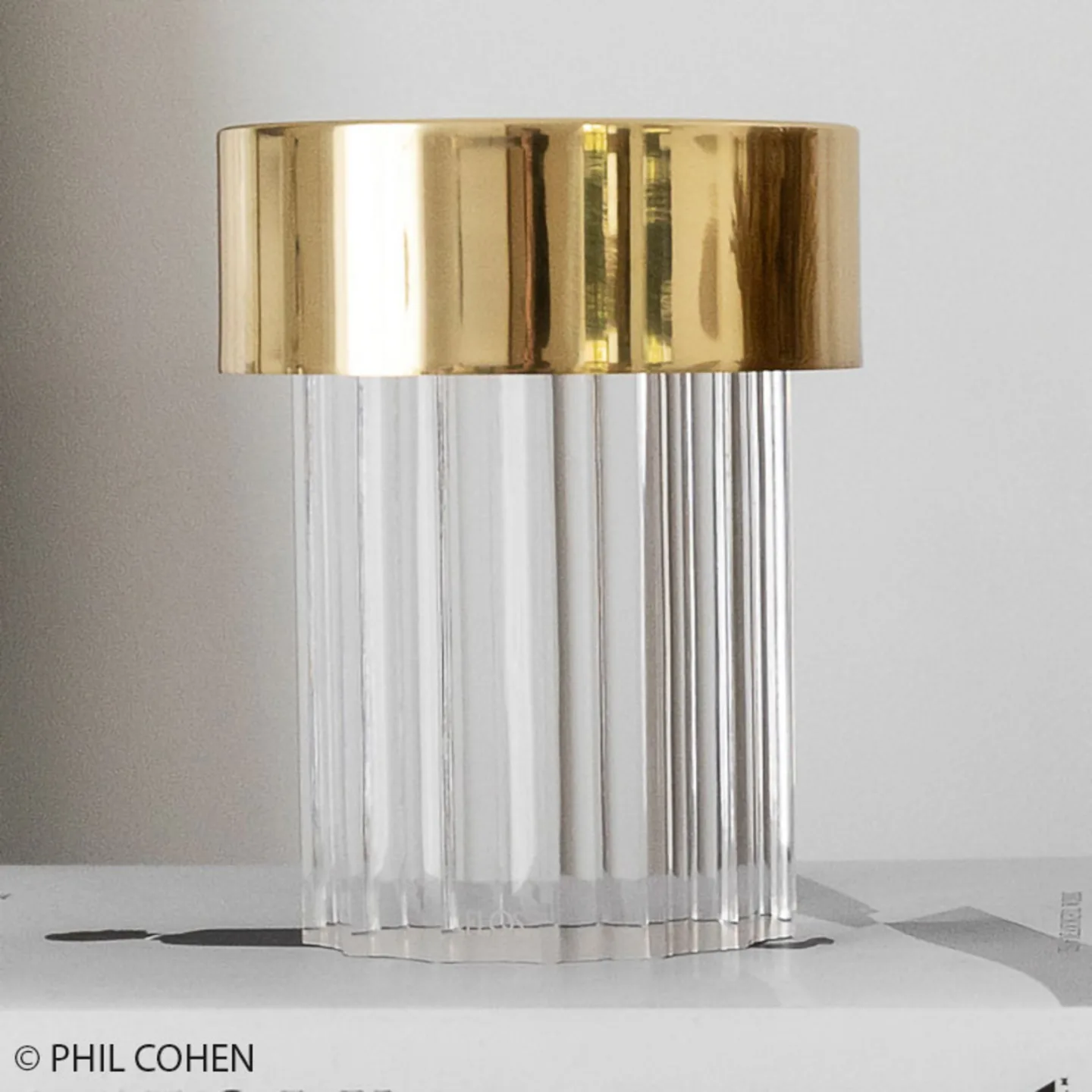 Last Order Fluted Portable bordlampe Satin Copper - FLOS - Stue - Design - Glass