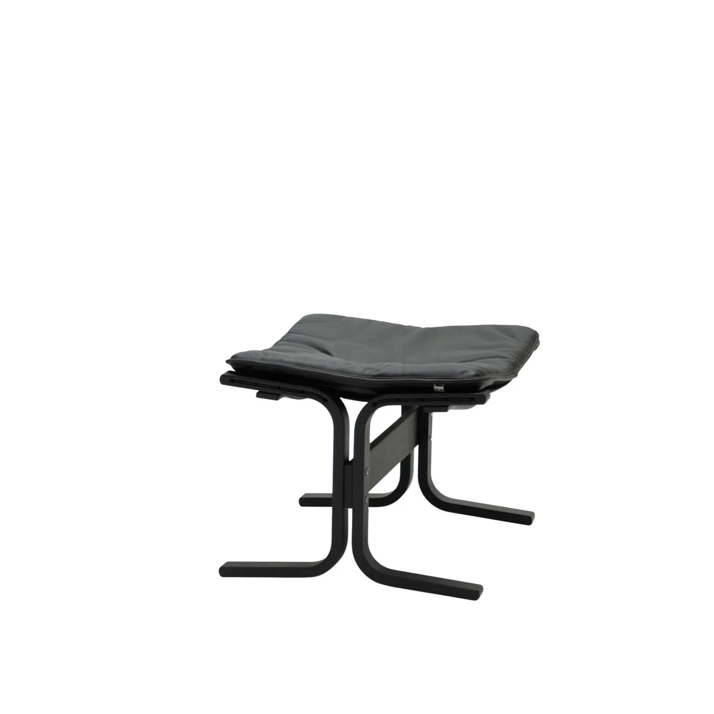 LK Hjelle - Siesta Fiora Footstool Black Hemsen Anilin 35 Brown - Fotpallar - Ingmar Relling - Brun - Bomull/Läder/Trä