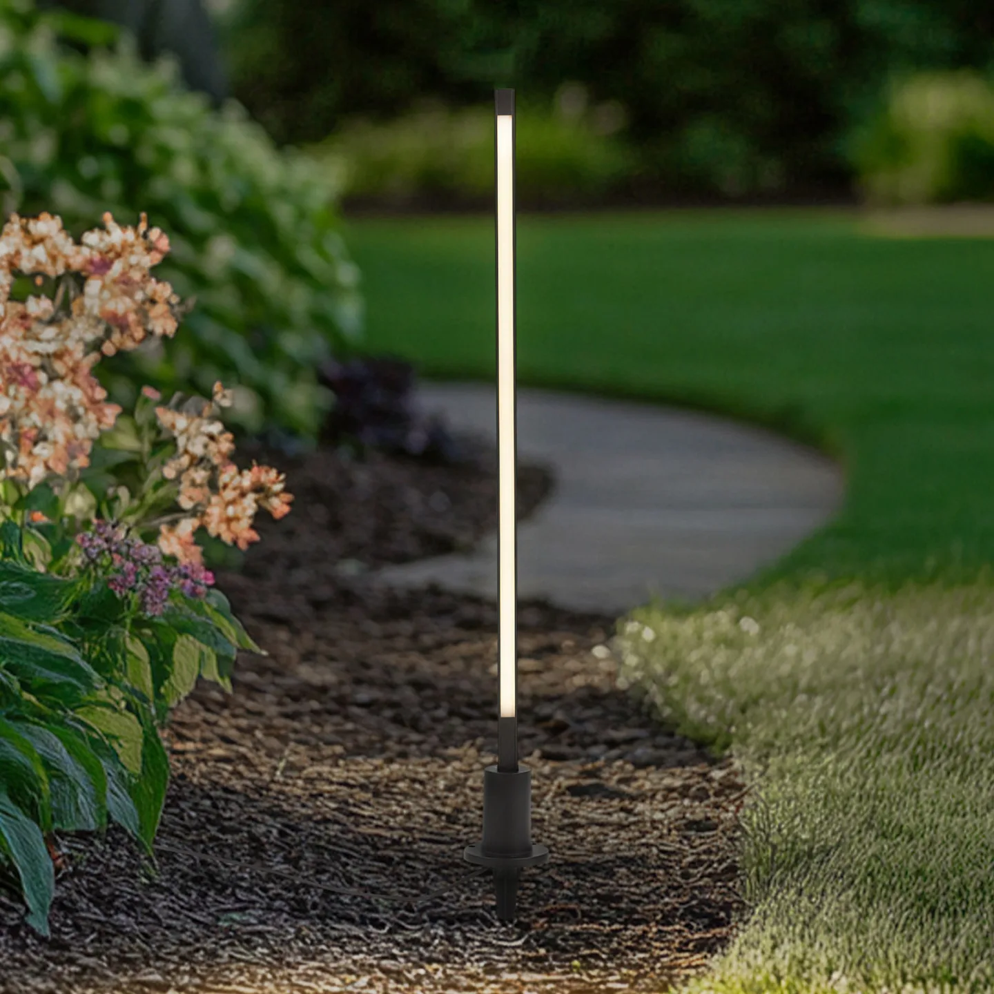 Neano LED-gatelampe høyde 80 cm svart metall IP65 - Lindby - Terrasse - Moderne - Aluminium - Kantet