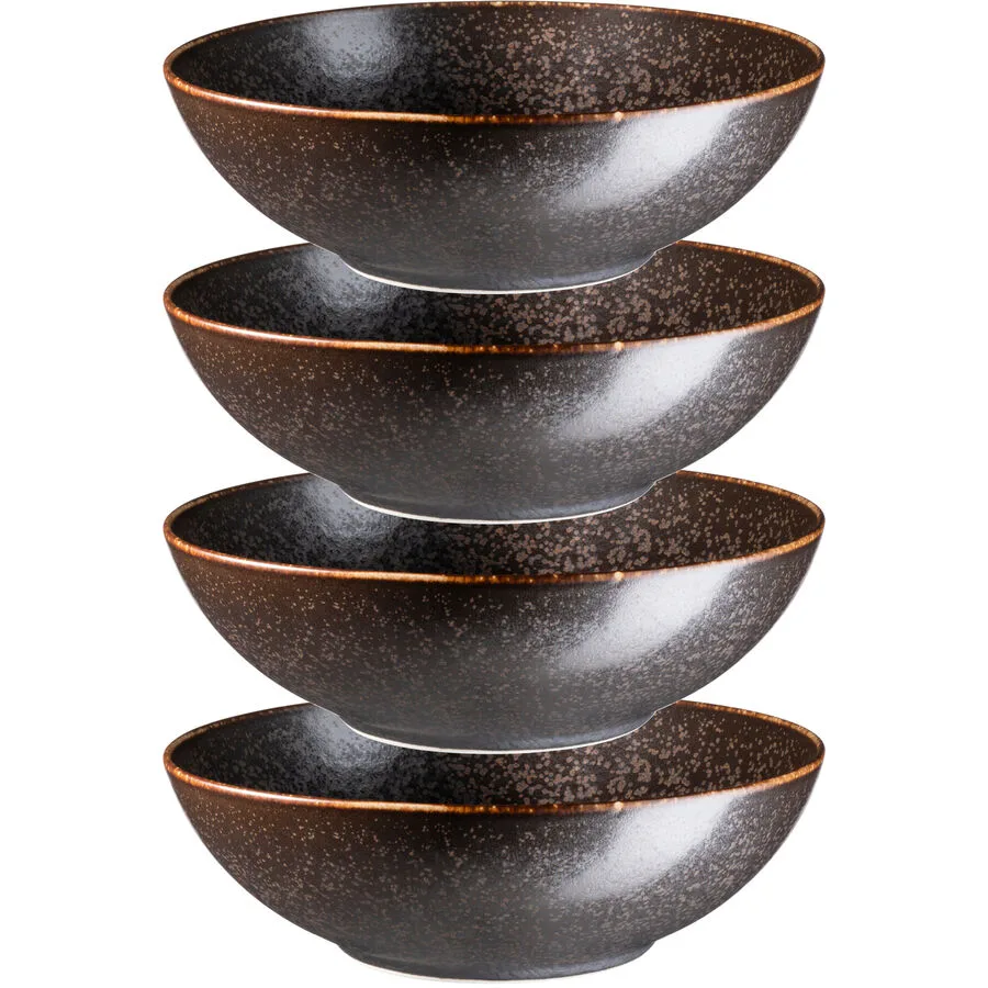 MÄSER Schüssel-Set 4-tlg. Powerful Braun/Schwarz Porzellan 17.5 cm