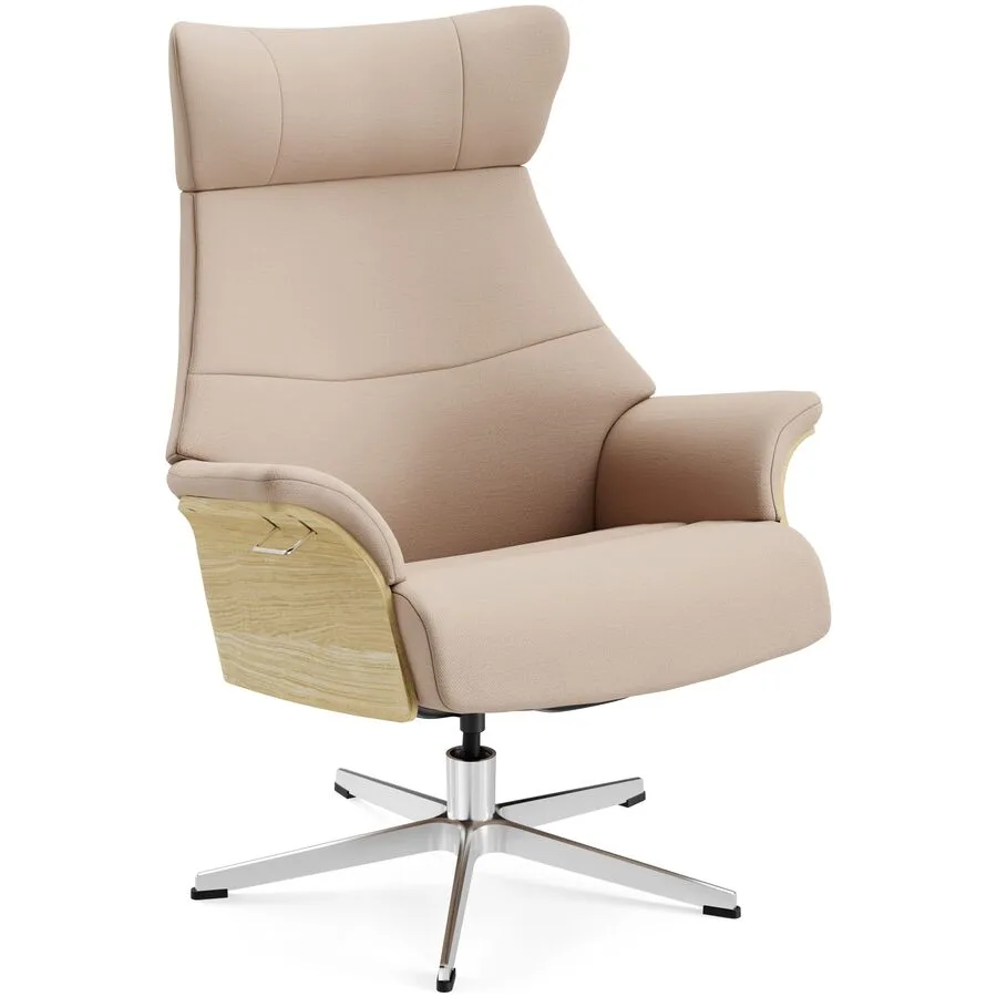 Conform Sessel Airness 14 salmon Stoff, Eiche, Aluminium B 81 T 163 H 101 cm - Möbel Konfigurator: Traummöbel individuell zusammenstellen