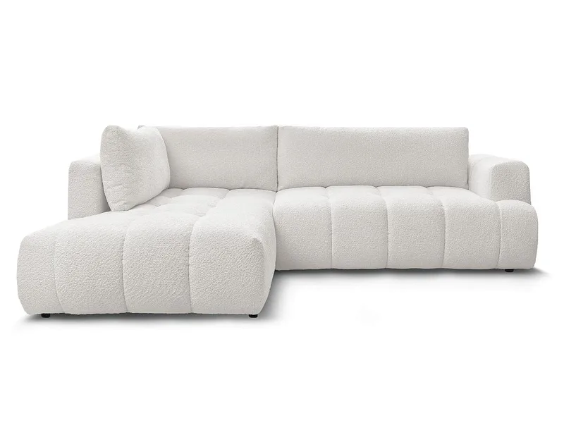 Ecksofa BOBOCHIC FUJI Boucle-Stoff weiss