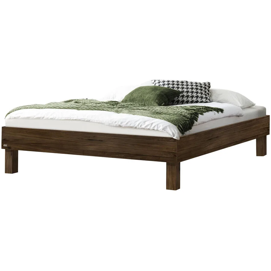 Hasena Bett Sassari Braun Holz 120 x 200 cm - Farbe: Nussbaum