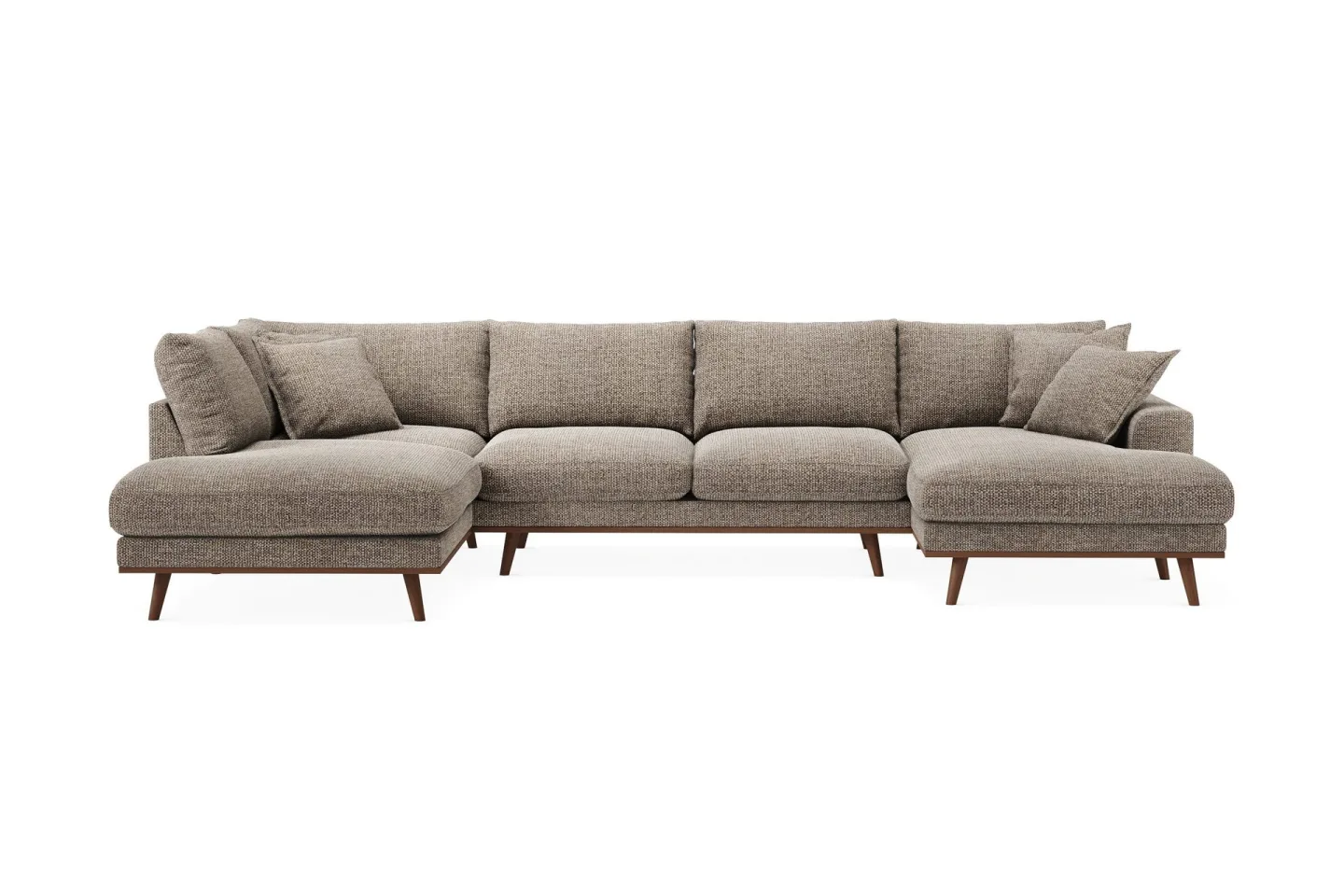 Copenhagen Premium 5-sits Vänstervänd U-formad Djup Soffa med Divan och Schäslong i Chenille - Brun