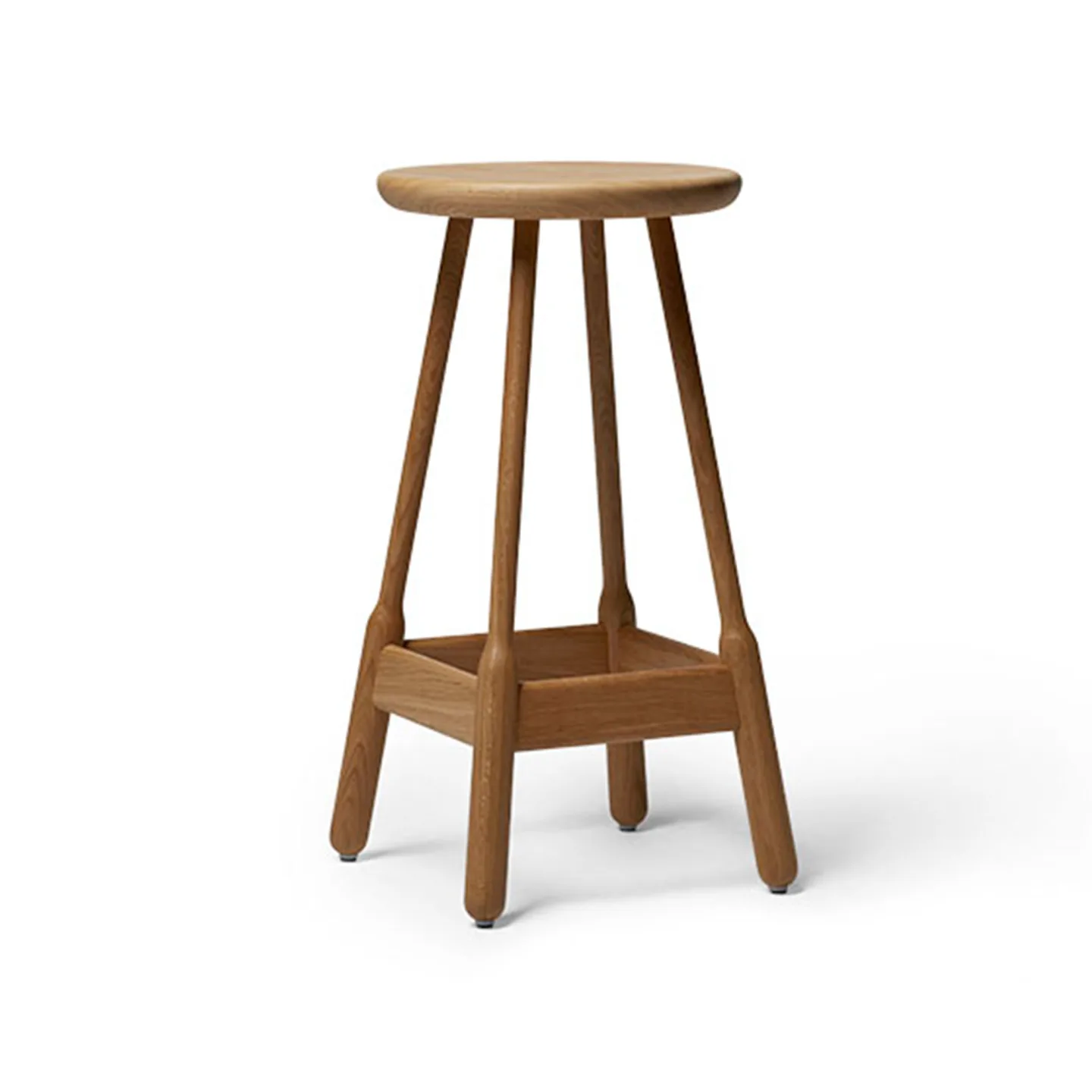 Massproductions - Albert Bar Stool - H 740, Natural Oak, Utan klädsel - Barstolar - Chris Martin - Träfärgad - Trä