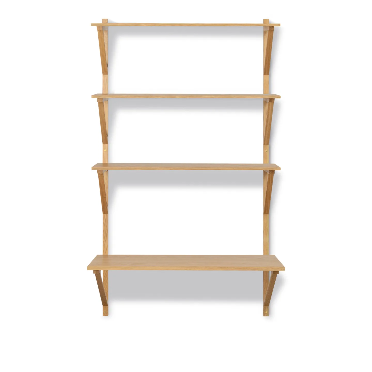 Fredericia Furniture - BM29 Shelf - 1 compartment - 3 shelves and desk shelf - DxWxH: 43x78x134 cm - Oak lacquer - Vägghyllor - Børge Mogensen - Träfärgad - Trä