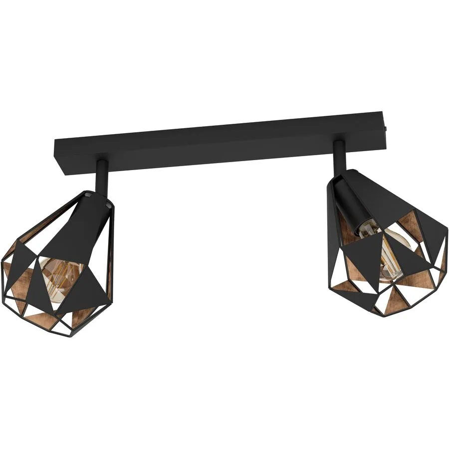 Eglo Spot Carlton 7 Kupfer/Schwarz Stahl 16 cm 25.5 cm - Farbe: schwarz/kupfer