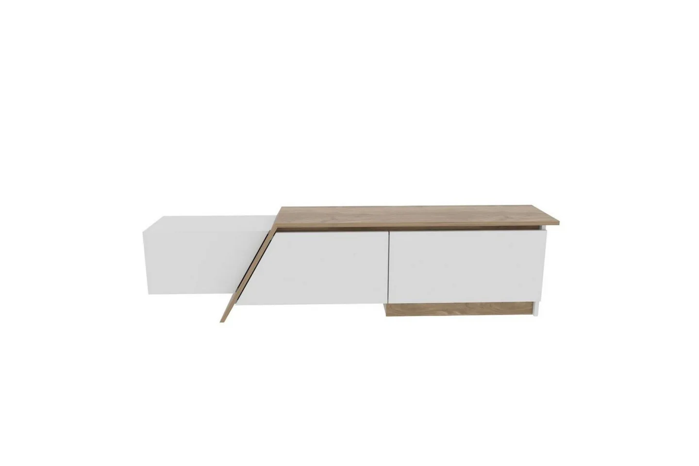 Tavros Tv-bänk 180 cm - Vit/Valnöt