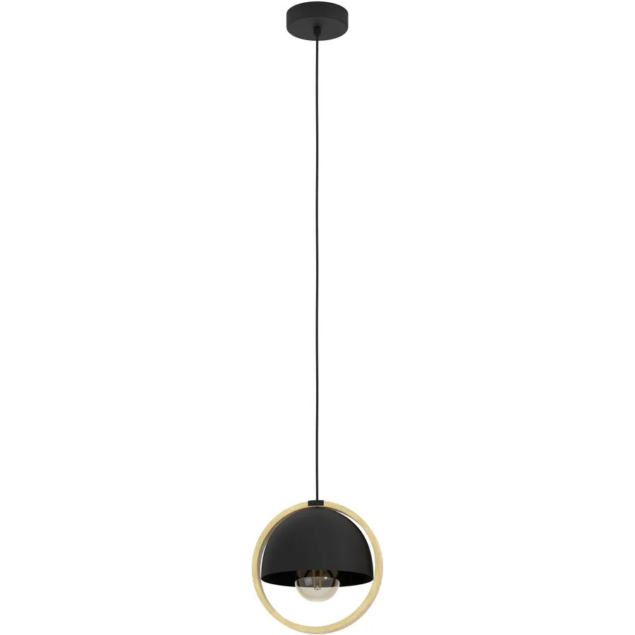 Eglo Pendellampe Callow Braun/Schwarz Stahl/Holz 23 cm 110 cm - Material: Holz/Stahl