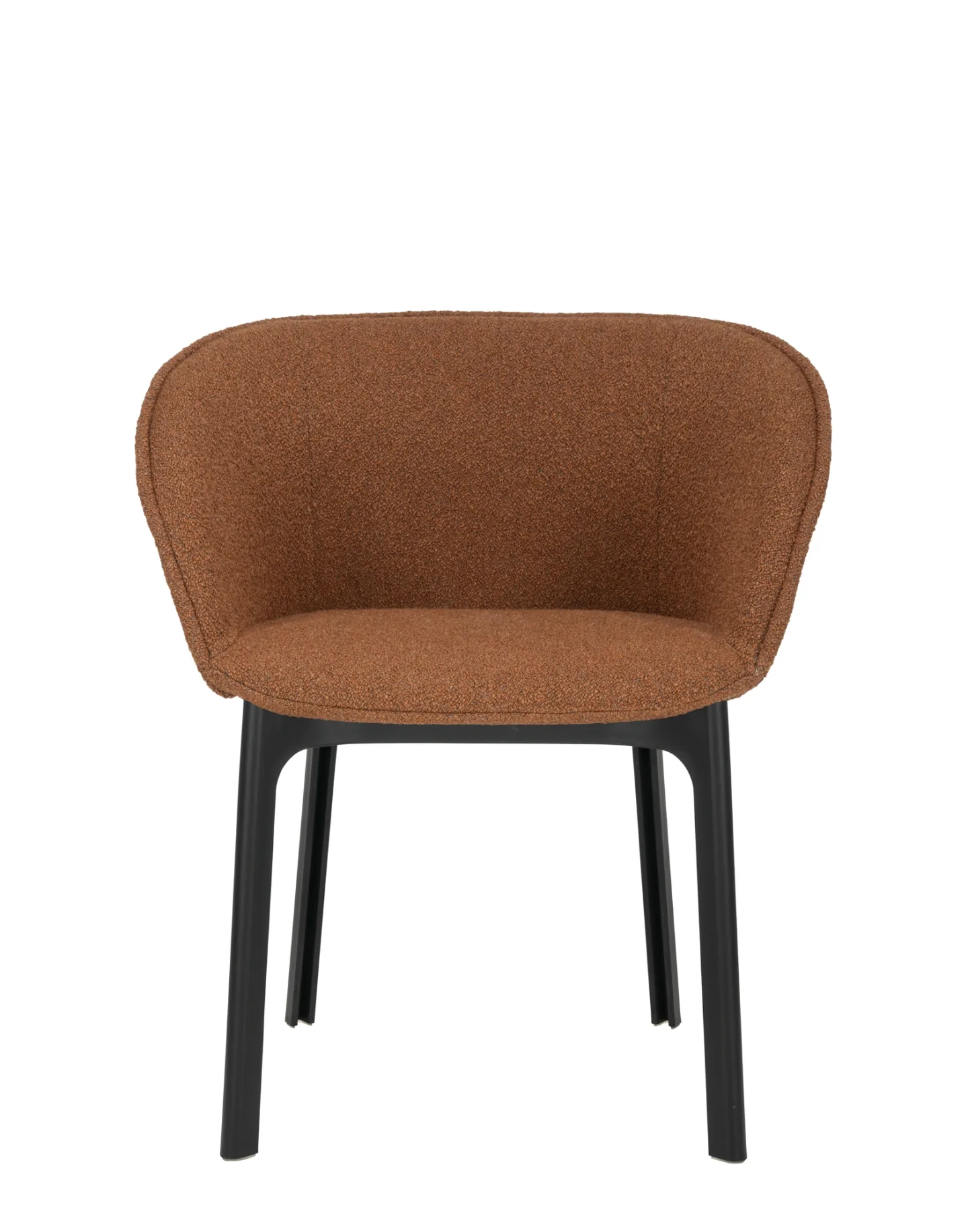 Kartell - Charla Orsetto, Black Base Rusty Orange - Matstolar - Patricia Urquiola - Brun - Textilmaterial/Plast