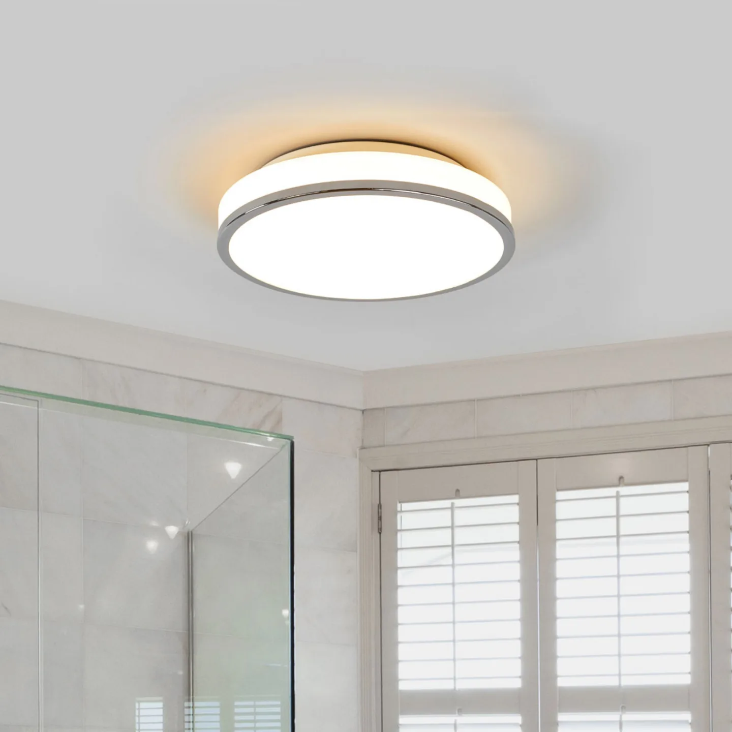 Lyss Round LED Deckenleuchte IP44 Ø28 Chrome - Lindby - Badezimmer - Modern - Glas - Rund