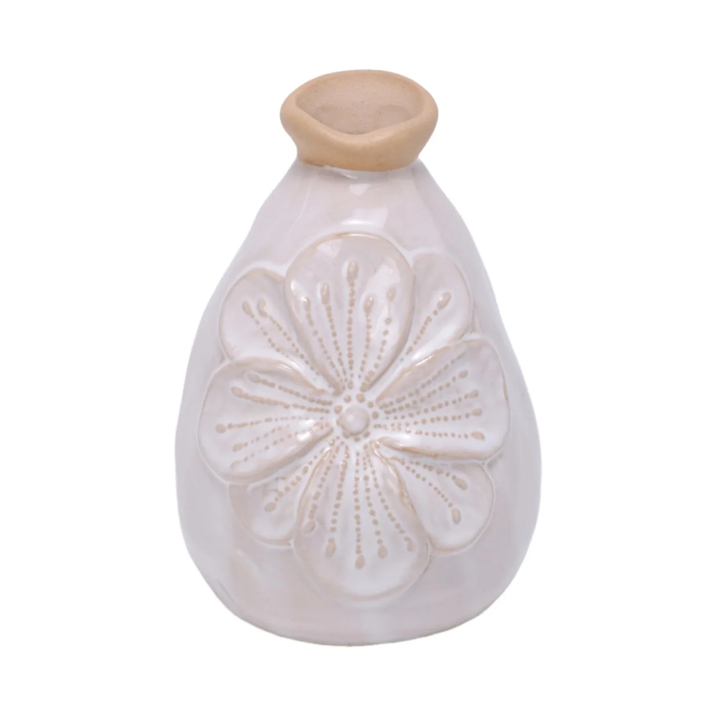 Decofinder Vase Kallimasia Keramik Weiss Weiss | Schubiger Möbel