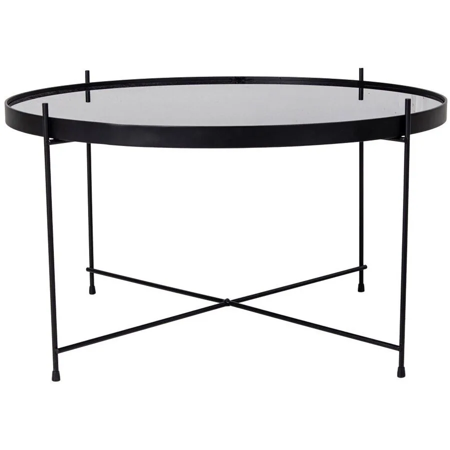 Salontisch Wavero schwarz Glas/Stahl B 70 H 40 cm