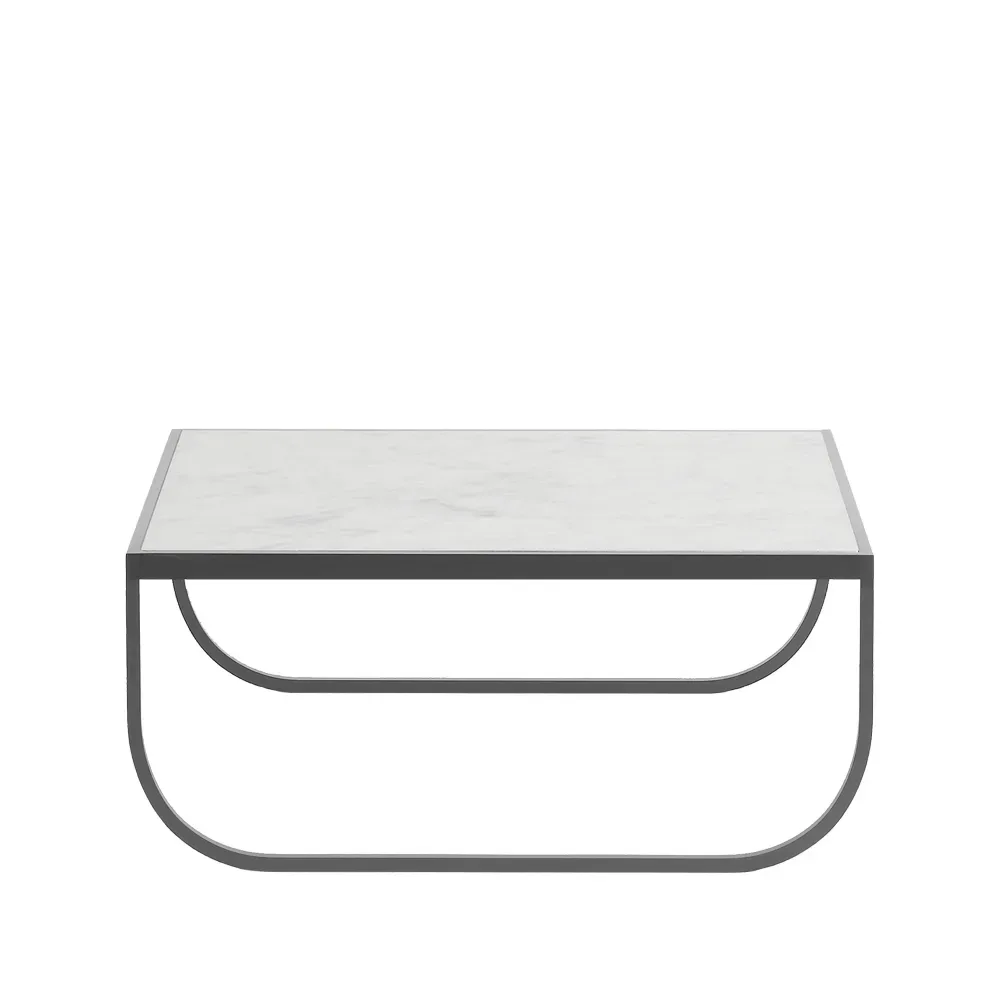 Asplund Tati High Couchtisch Marmor weiß, storm grey Gestell