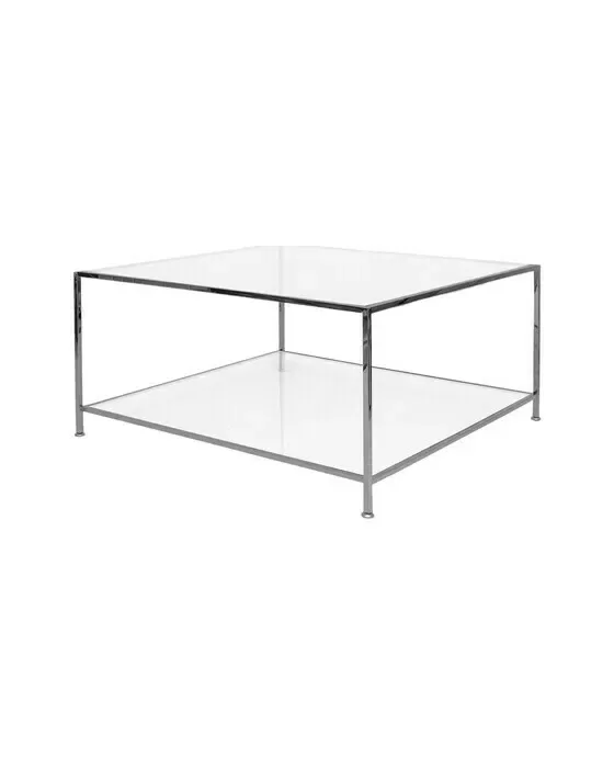 Big Square Coffee Table Black Chrome
