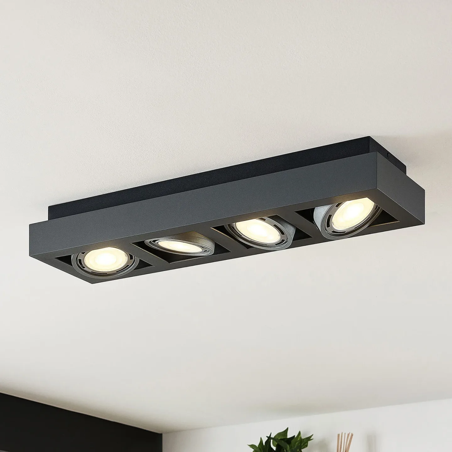 Ronka 4 Deckenleuchte Dark Grey - Arcchio - Wohnzimmer - Modern - Metall - Eckig